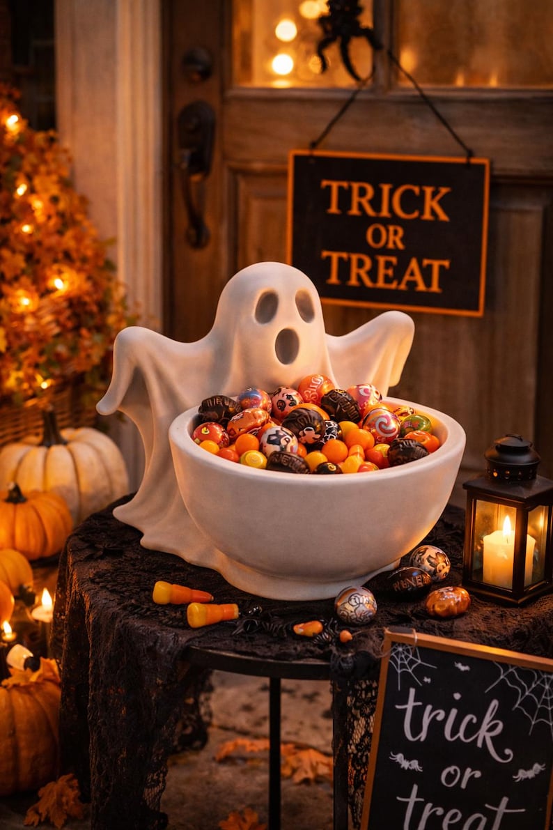 Spooky Ghost Candy Bowl STL, Halloween Treat Holder 3D Print File