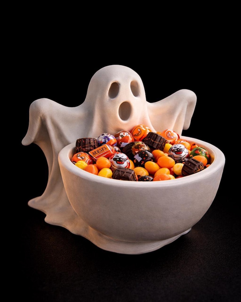 Spooky Ghost Candy Bowl STL, Halloween Treat Holder 3D Print File
