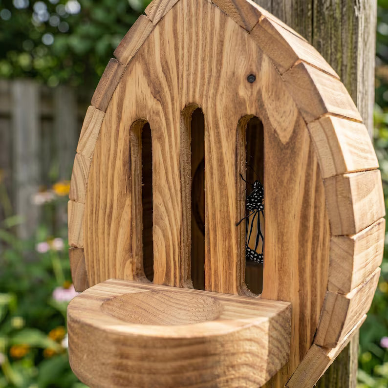 🦋Wooden Butterfly House 🦋 Garden Pollinator Habitat Feeder