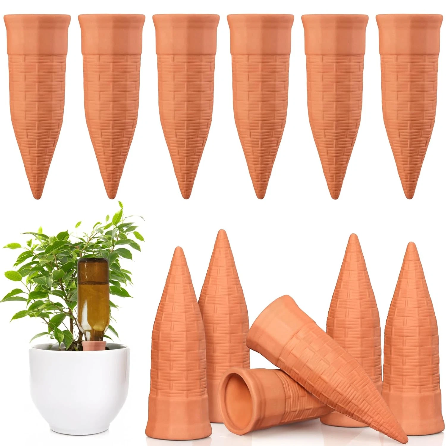 🌱 Terracotta Plant Watering Stakes: Keep Your Plants Happy While You’re Away!