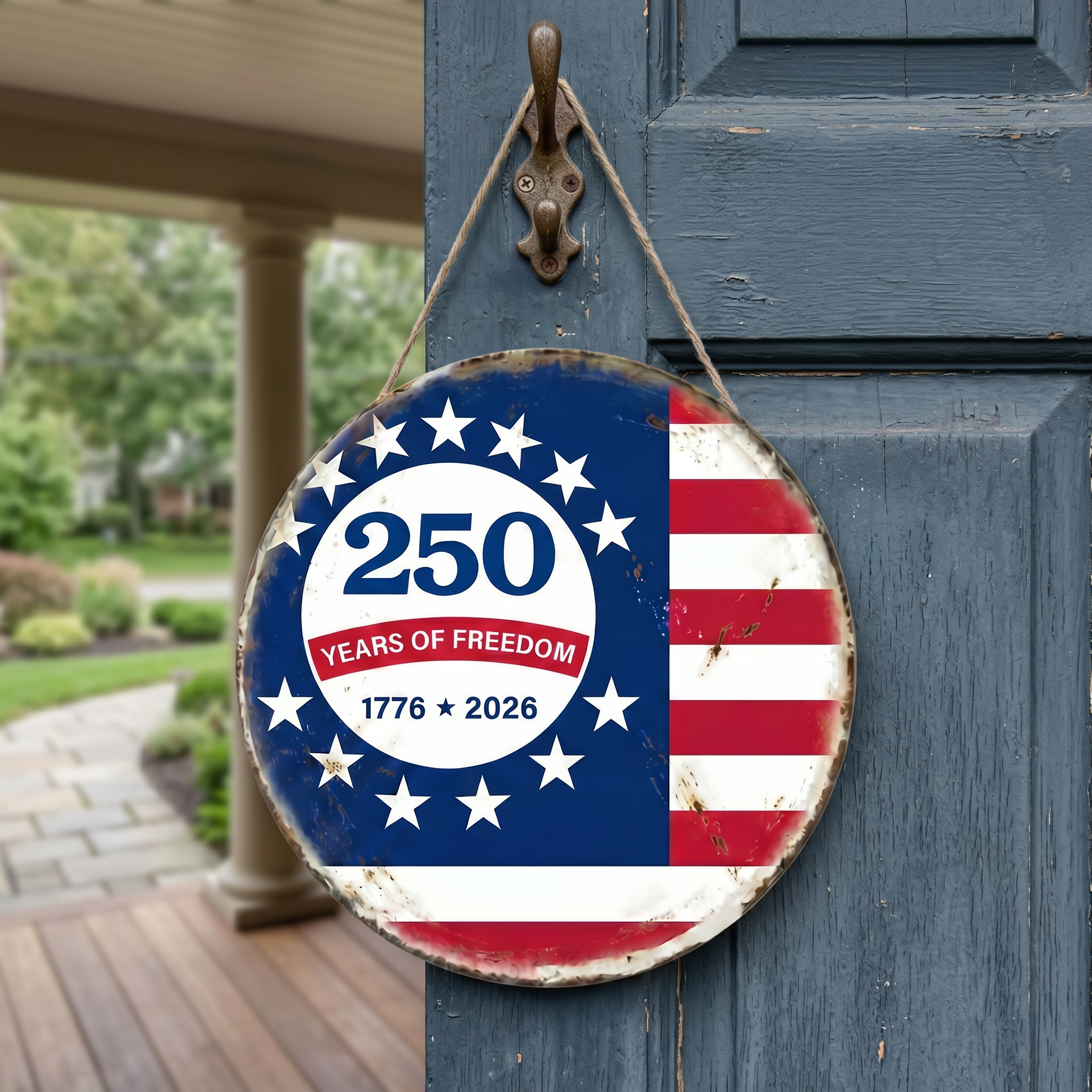 Patriotic 250th Anniversary 1776 2026 United States of Door Sign-“Years of Freedom” Door Sign