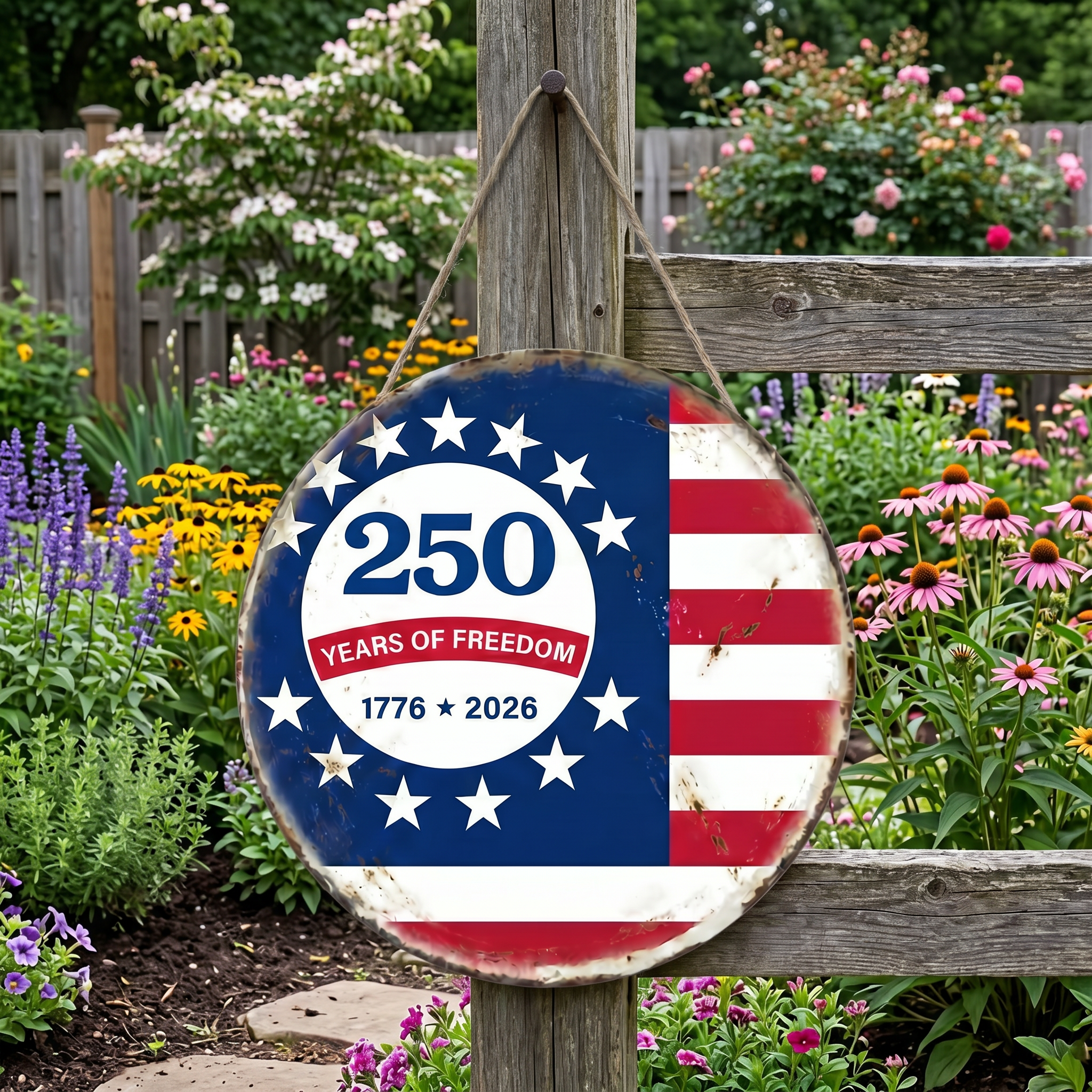 Patriotic 250th Anniversary 1776 2026 United States of Door Sign-“Years of Freedom” Door Sign