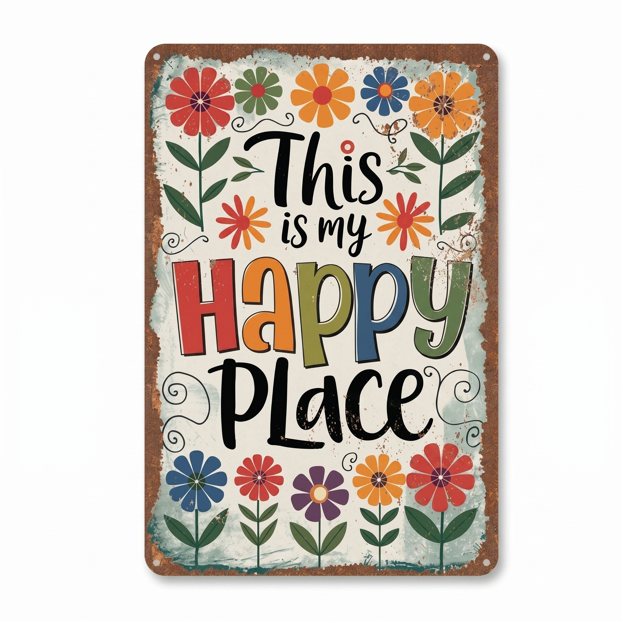 "This Is My Happy Place" Colorful Home Decor
