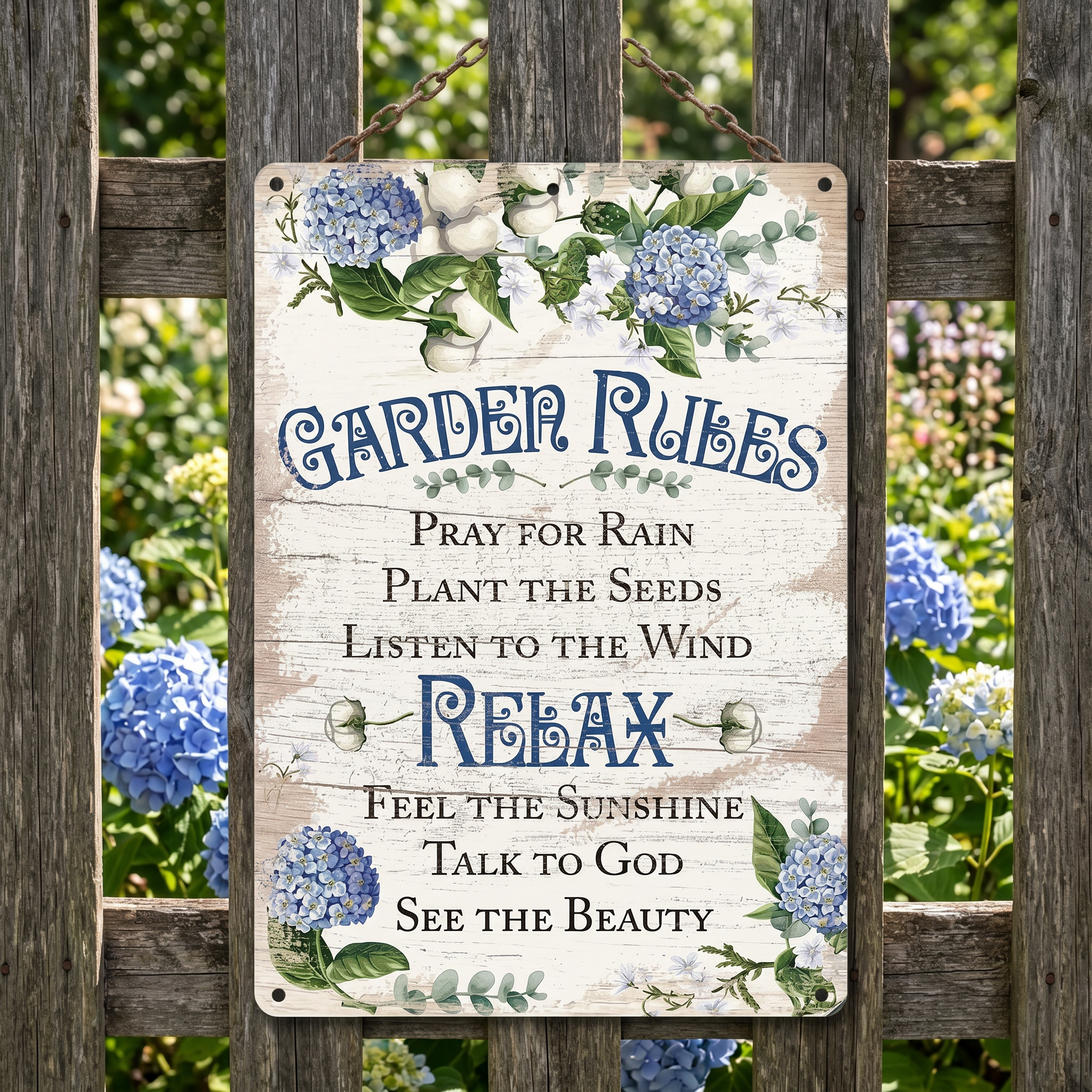 Garden Sign-Garden Rules: Stay Relaxed 🌱💛