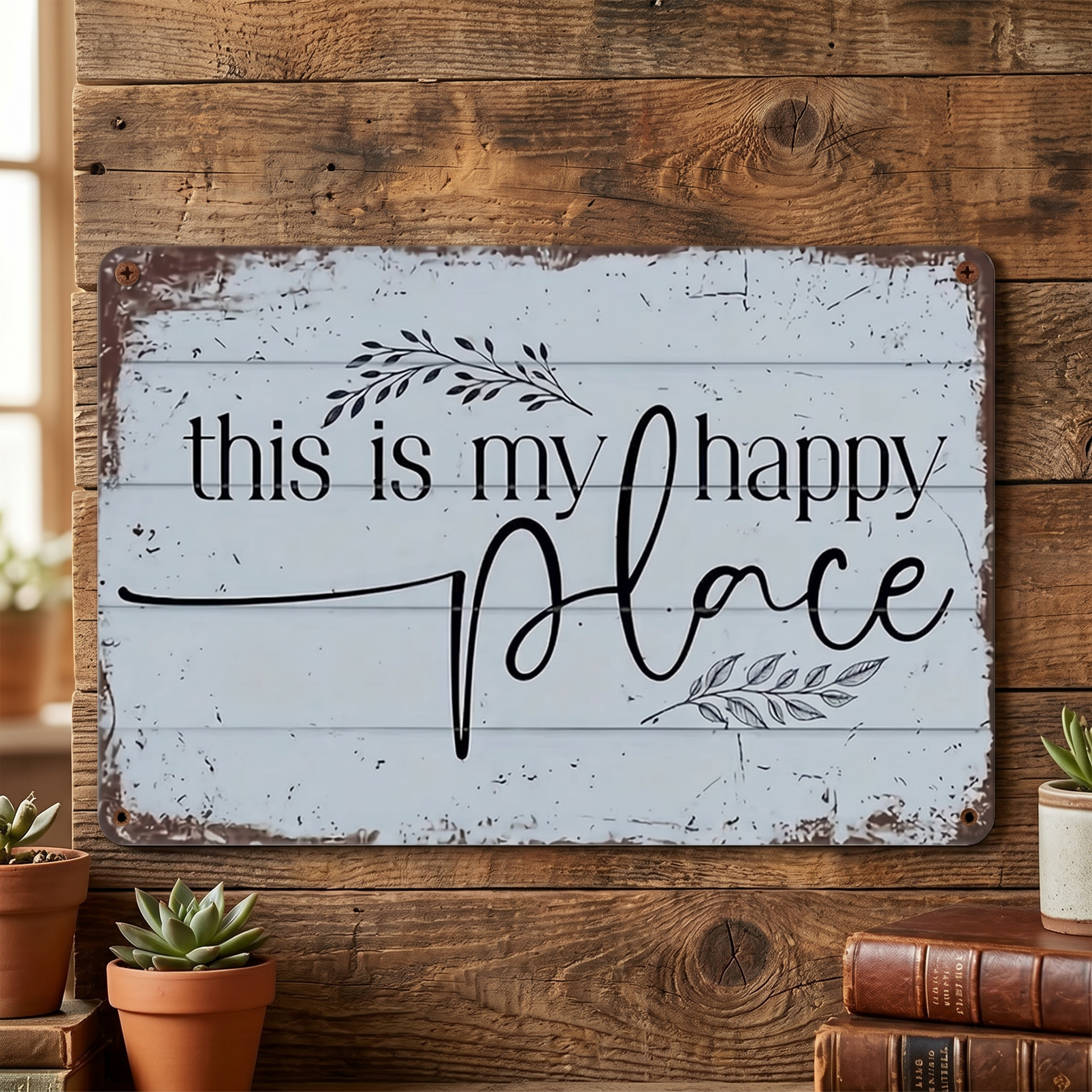 “This is my happy place ”Rectangle Home Decor Sign
