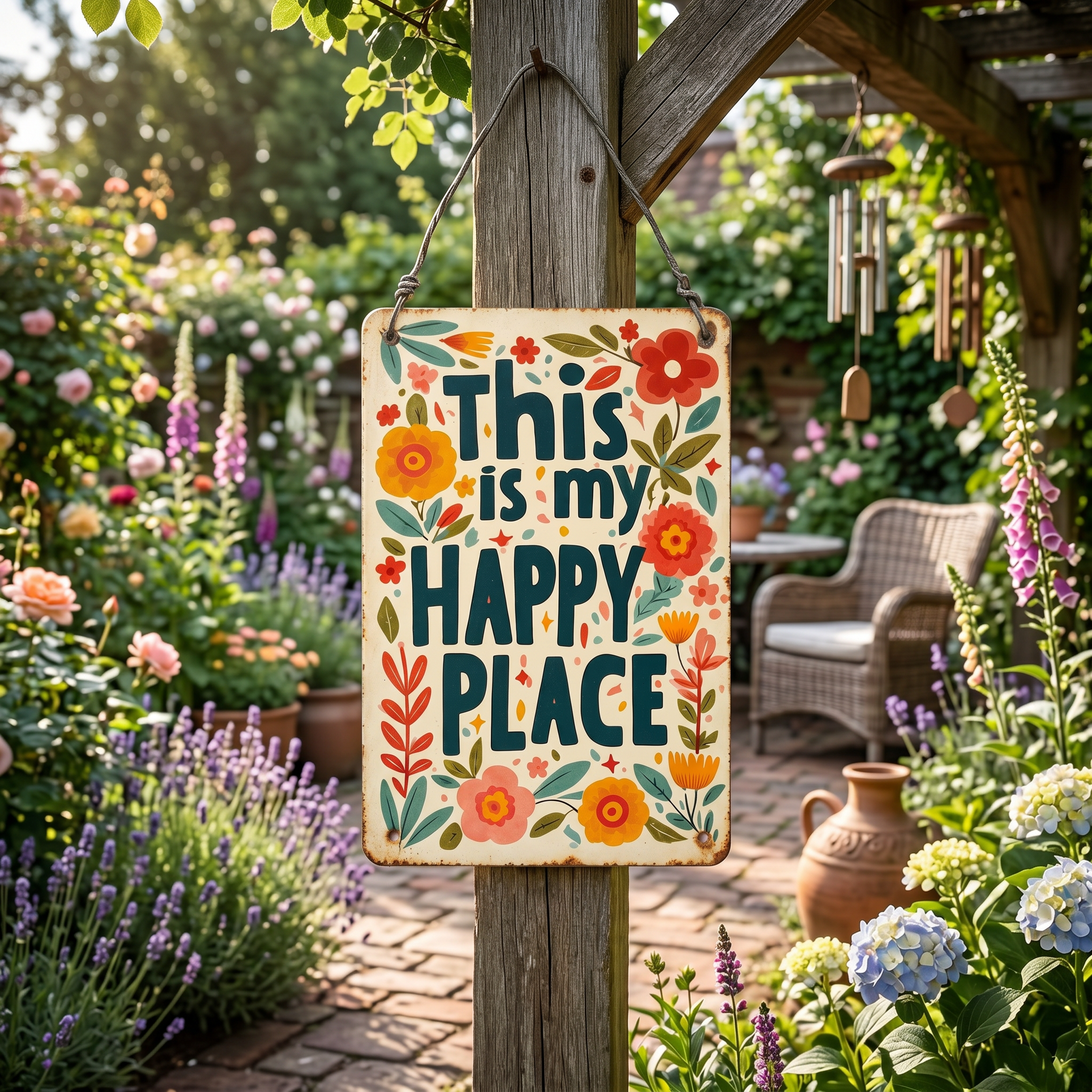 "This Is My Happy Place "Flower Vintage Tin Sign🌸