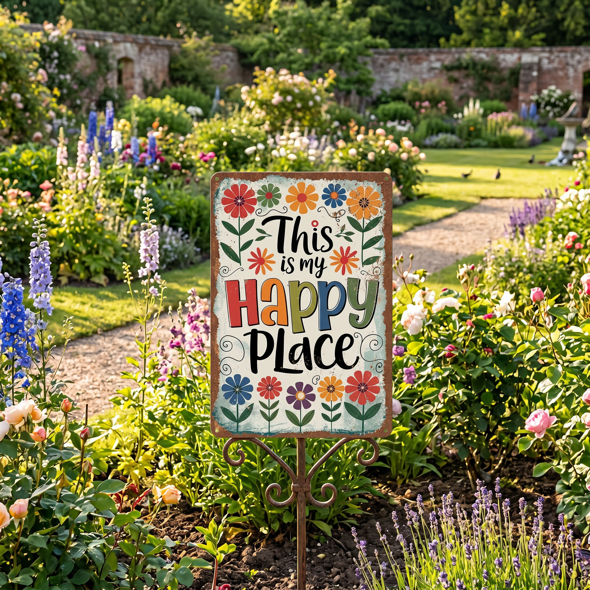 "This Is My Happy Place" Colorful Home Decor