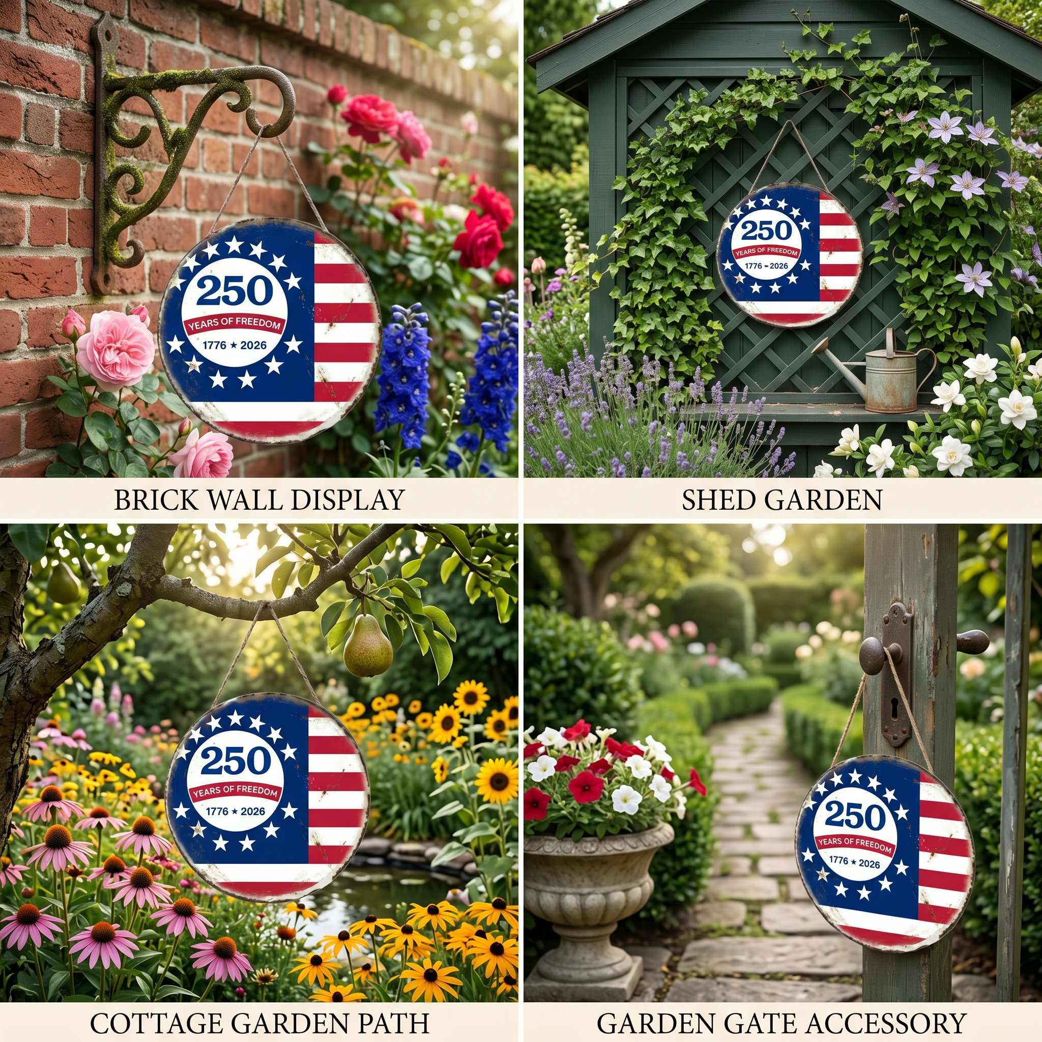 Patriotic 250th Anniversary 1776 2026 United States of Door Sign-“Years of Freedom” Door Sign