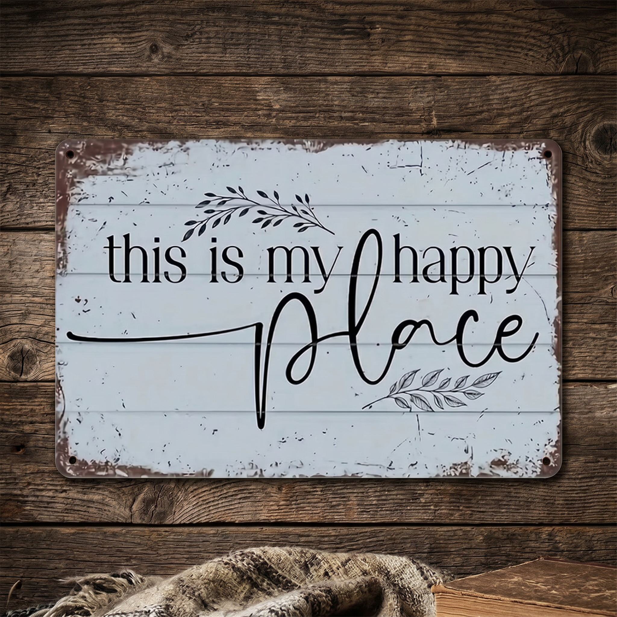 “This is my happy place ”Rectangle Home Decor Sign