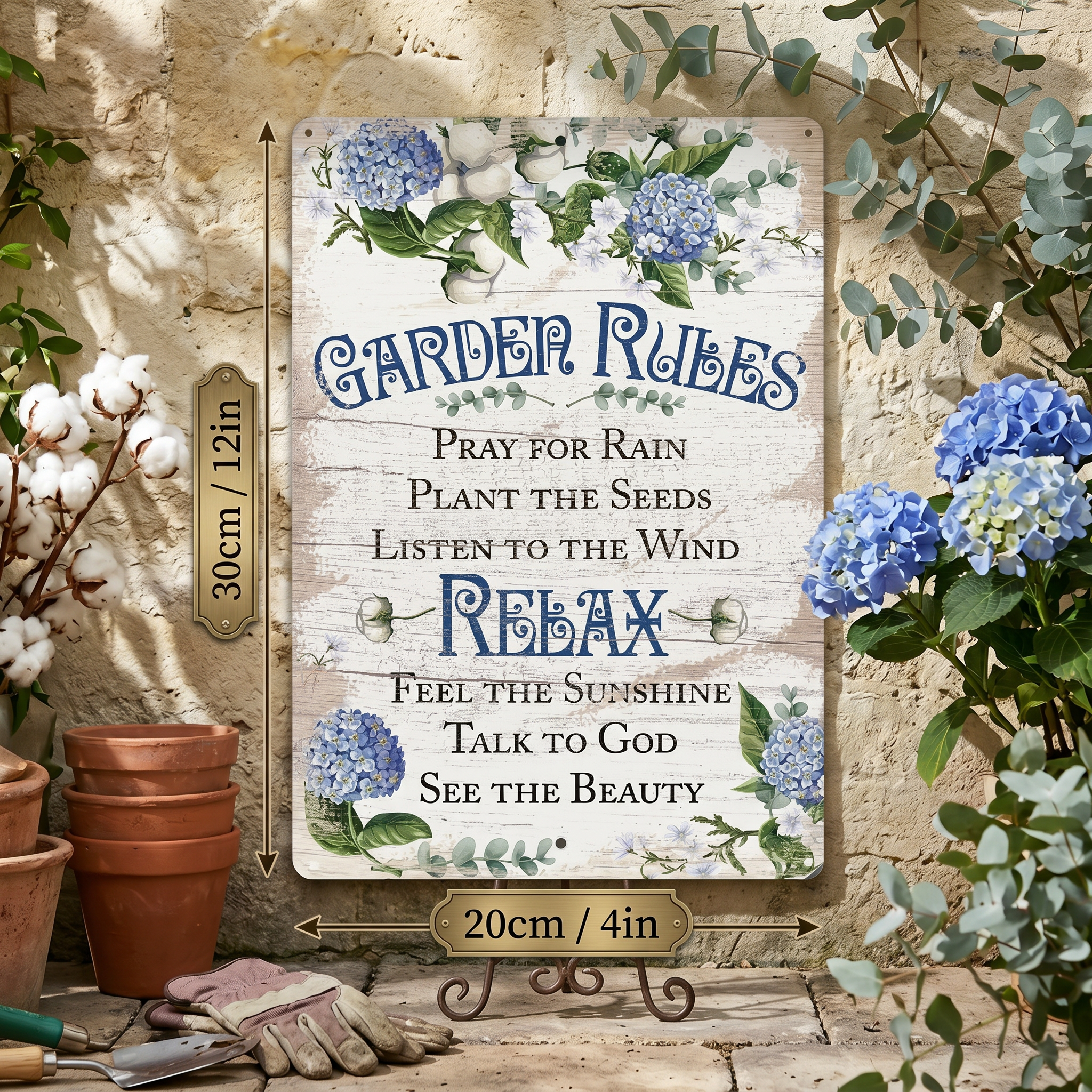 Garden Sign-Garden Rules: Stay Relaxed 🌱💛