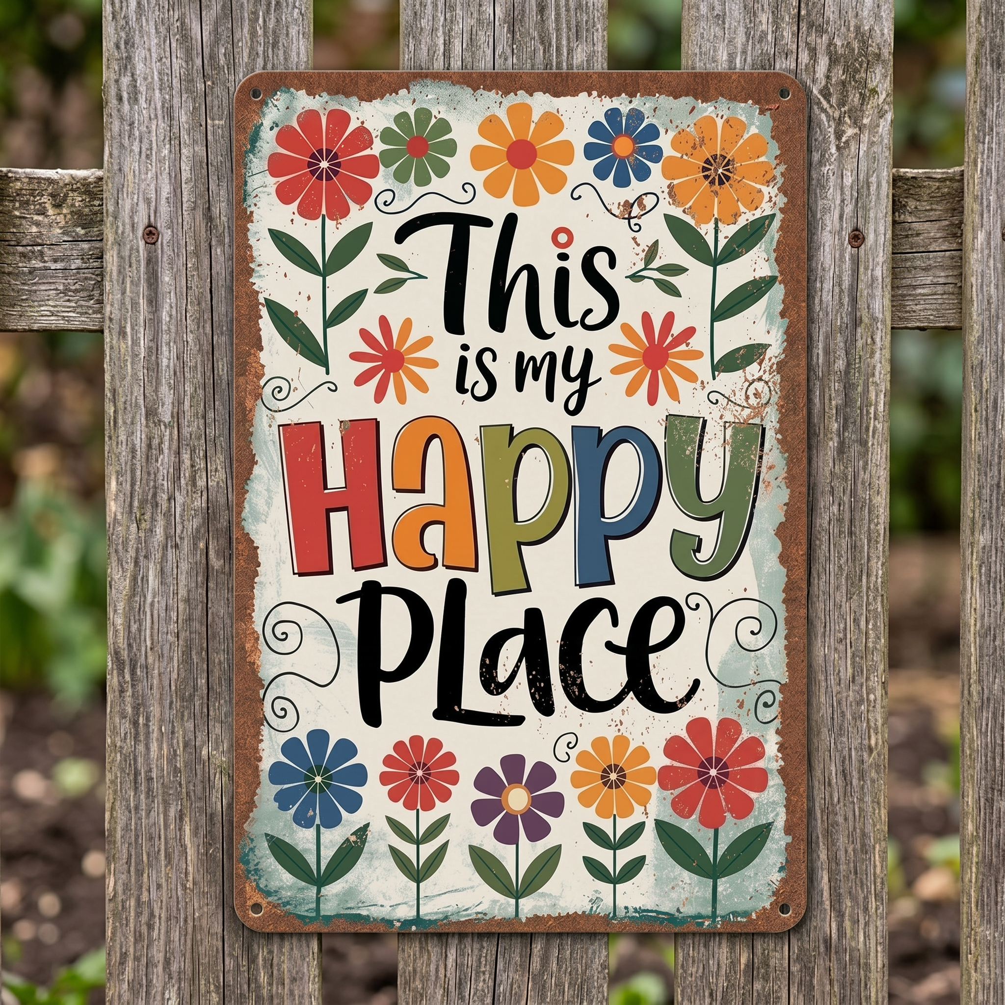 "This Is My Happy Place" Colorful Home Decor