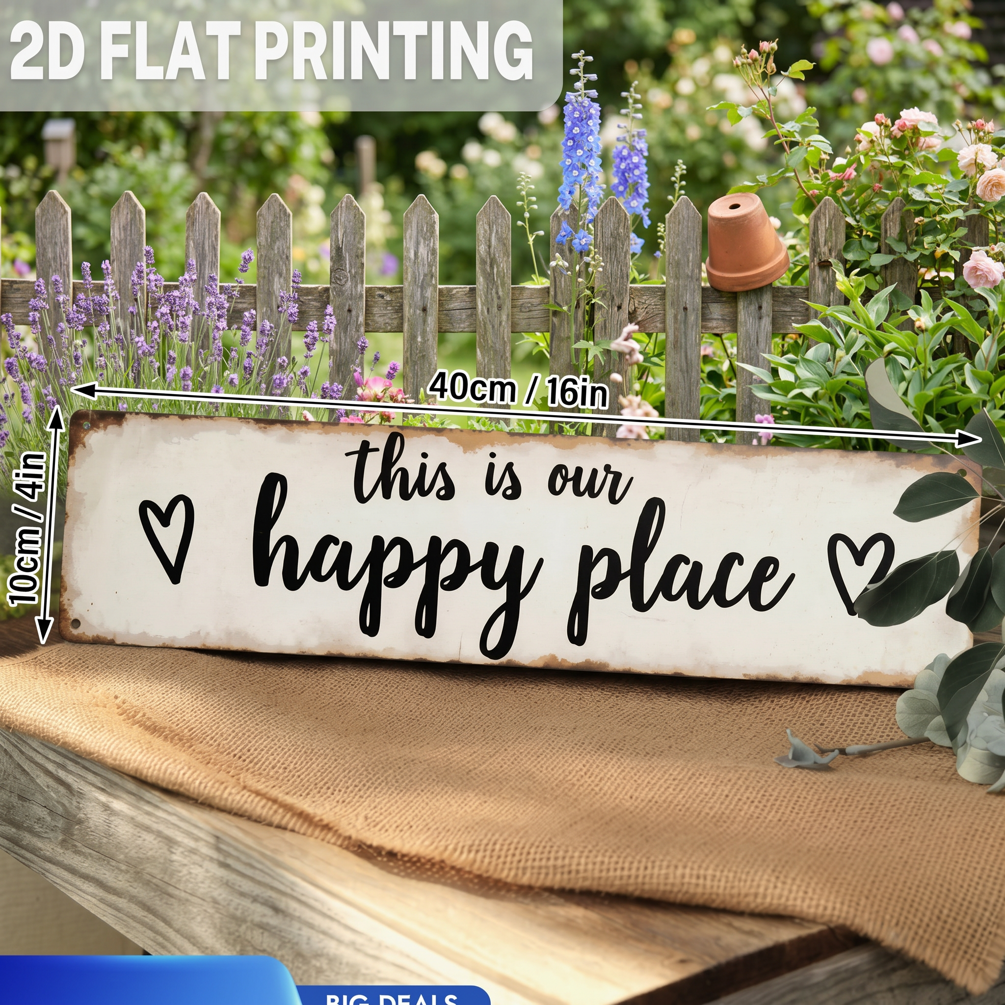 1pc Rustic "This Is Our Happy Place" Metal Wall Sign