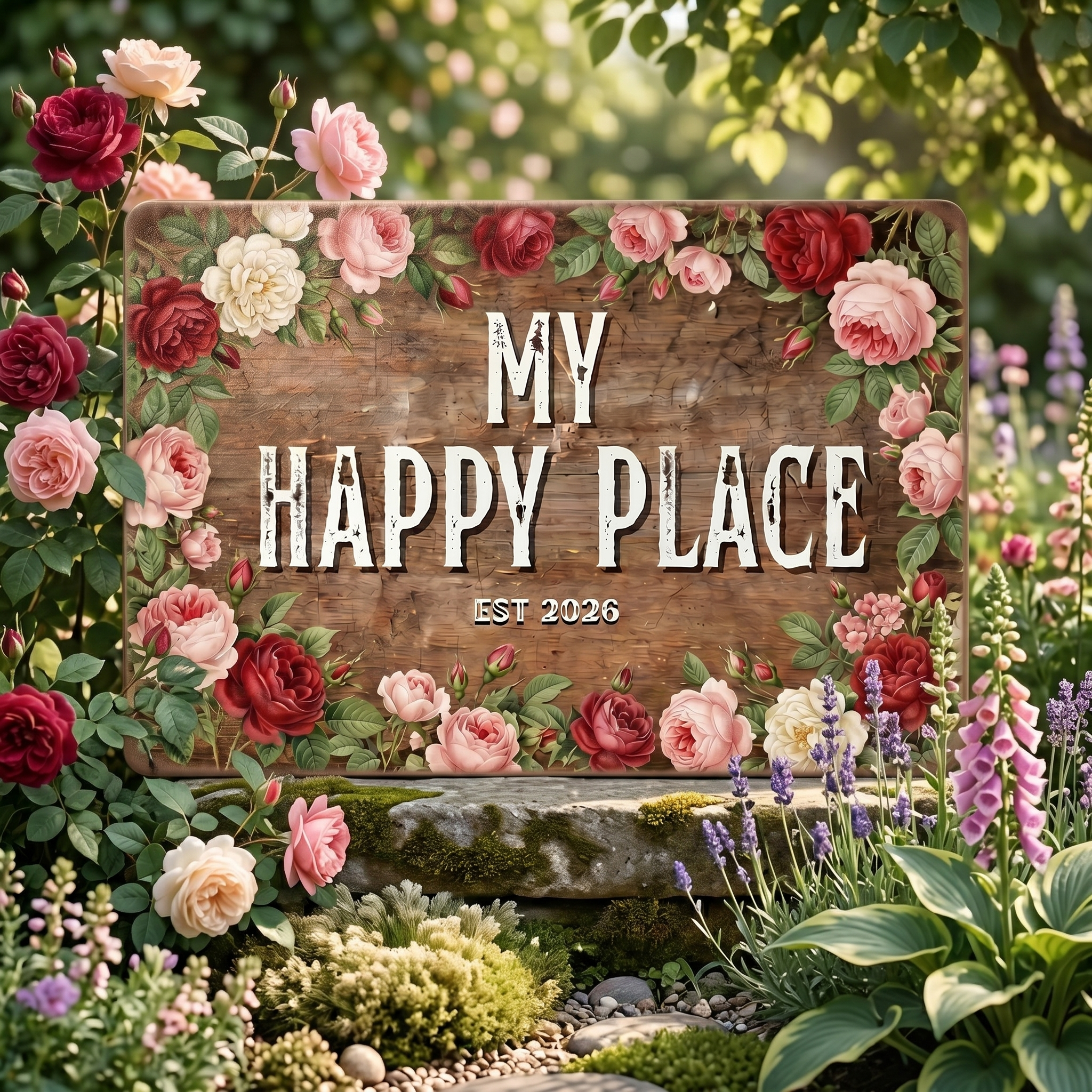 My happy place was established in 2026--Rose flower