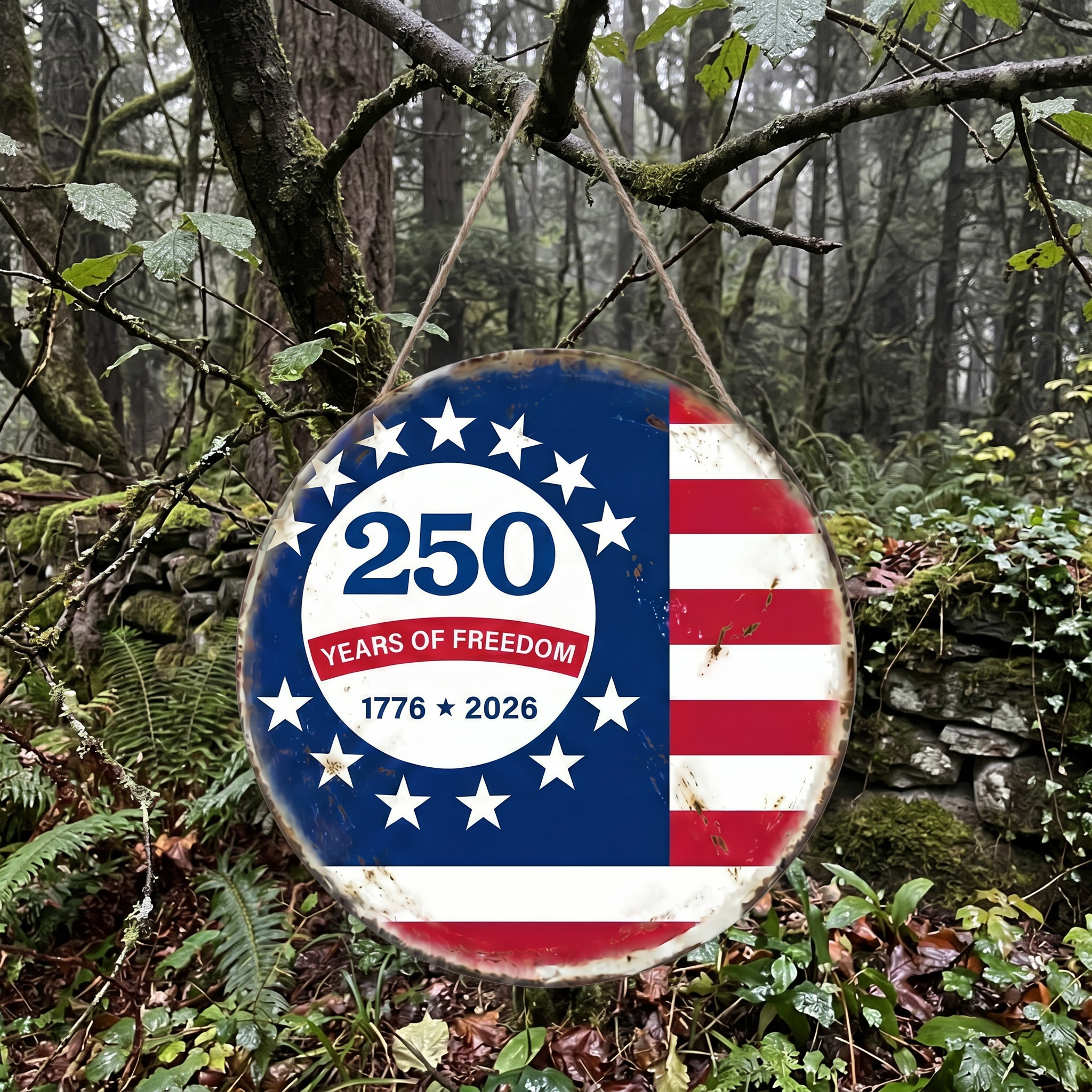 Patriotic 250th Anniversary 1776 2026 United States of Door Sign-“Years of Freedom” Door Sign