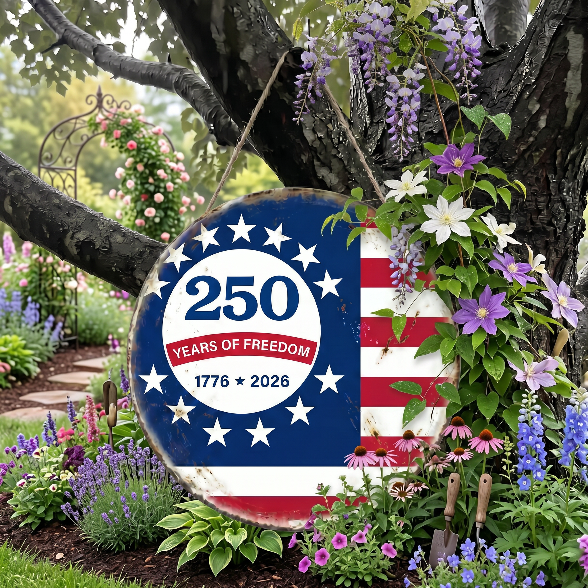 Patriotic 250th Anniversary 1776 2026 United States of Door Sign-“Years of Freedom” Door Sign