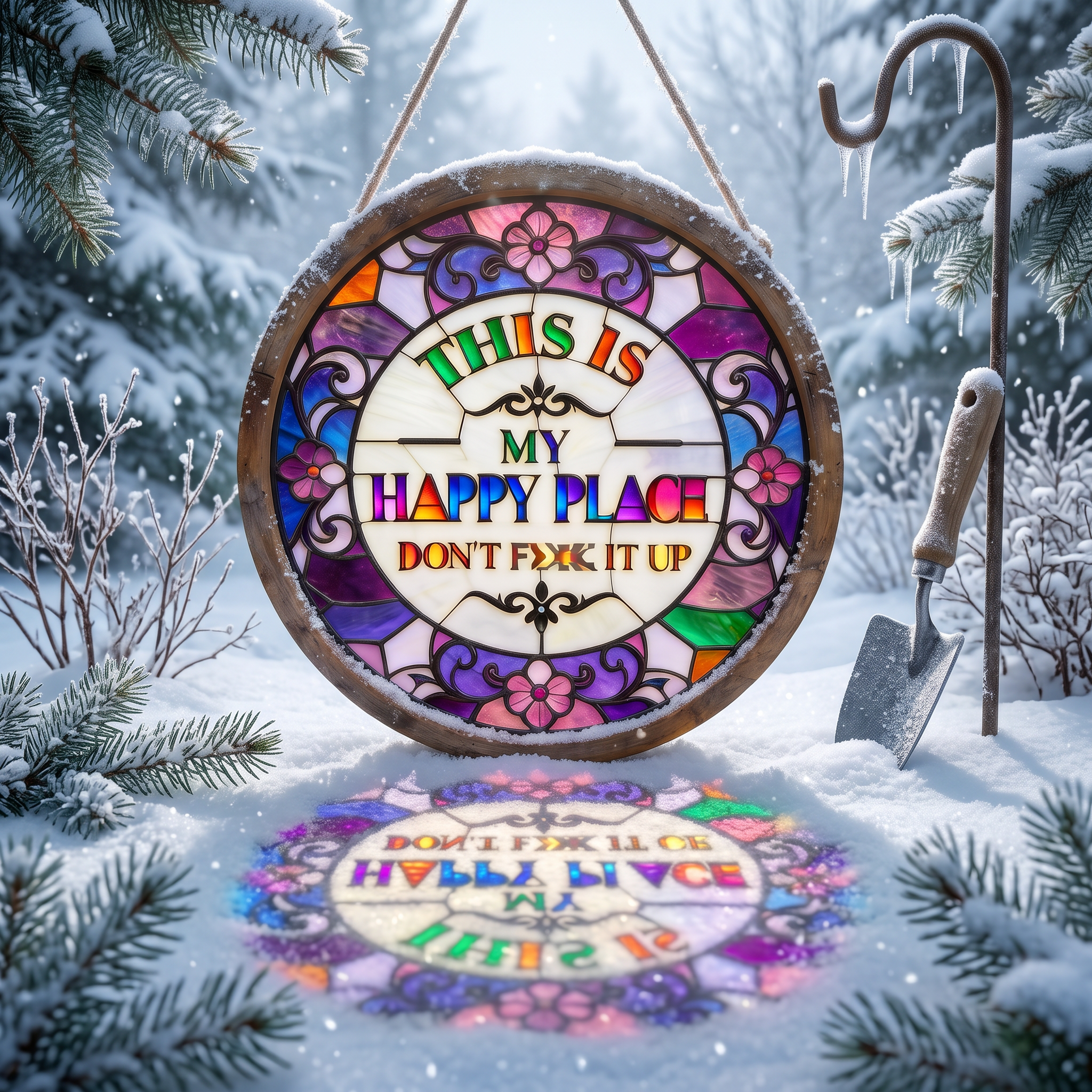 "This Is My Happy Place "Acrylic Glass Garden Sign