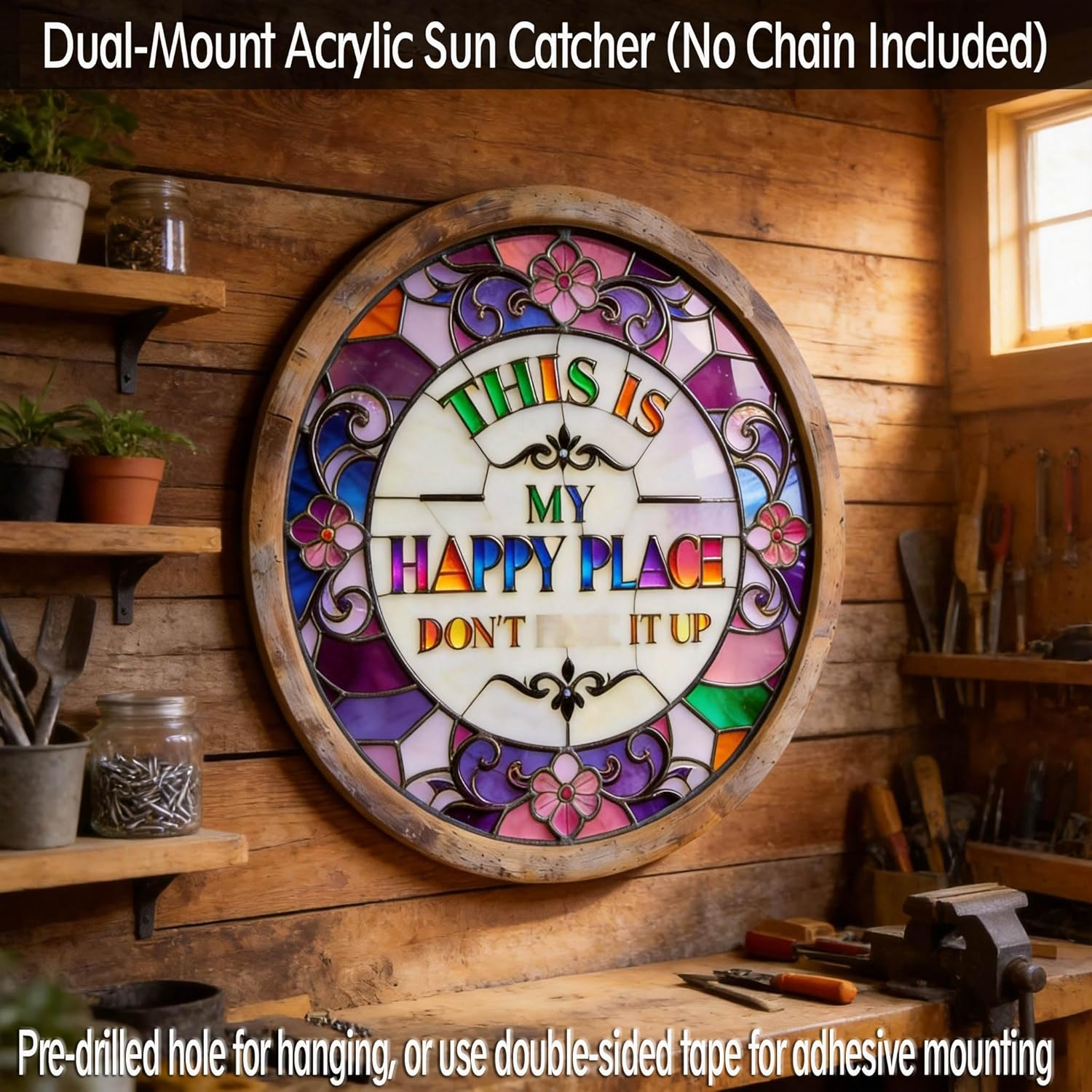 "This Is My Happy Place "Stained Glass