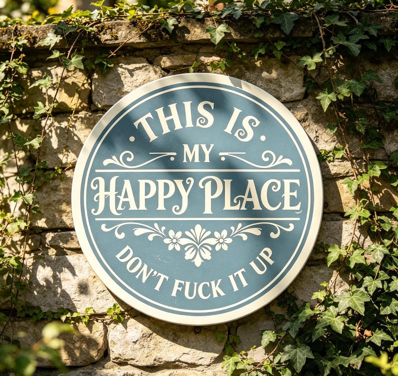 This Is My Happy Place Metal Sign – Rustic Farmhouse Wall Decor for Home, Garden, Patio, Porch