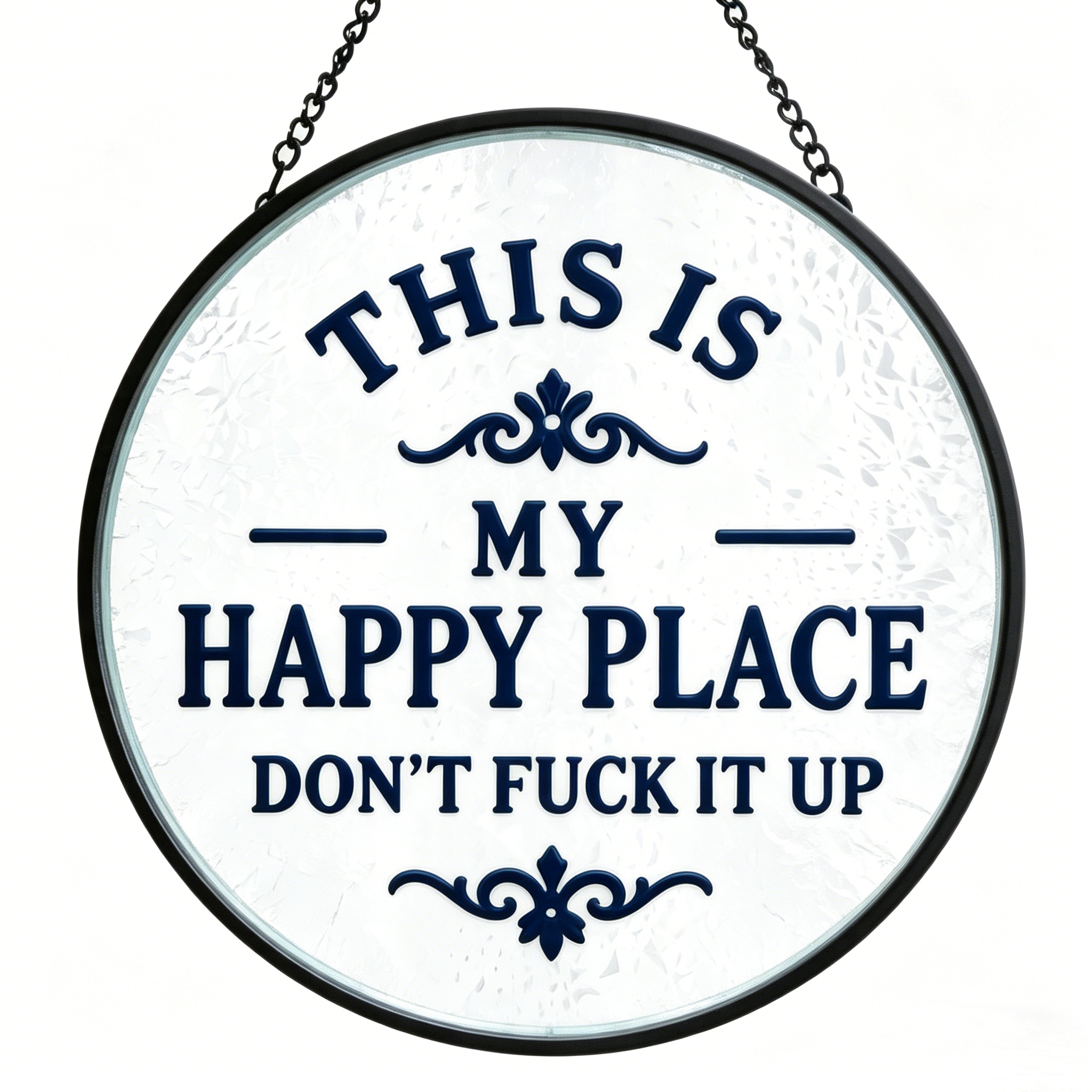 Glass Window Hanging Suncatcher--This Is My Happy Place