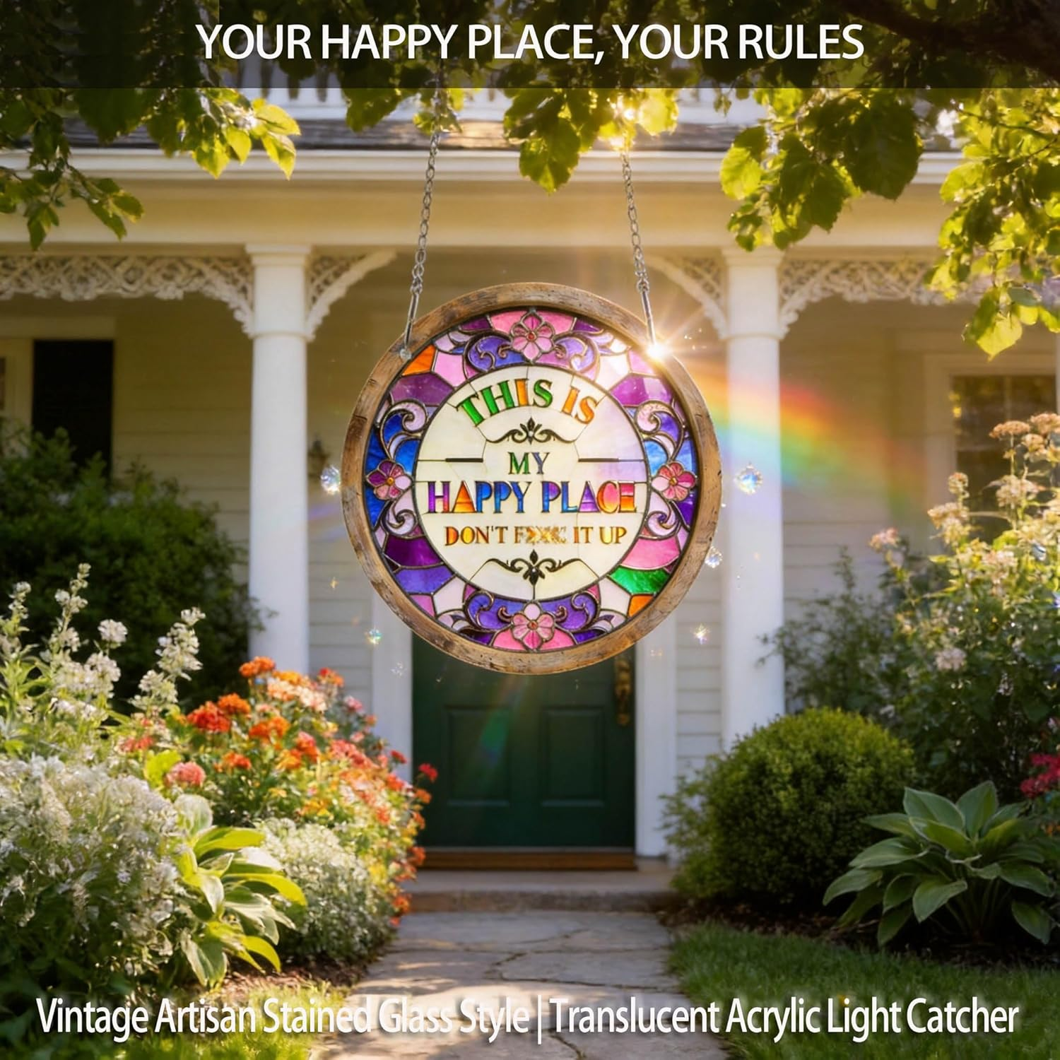 "This Is My Happy Place "Stained Glass
