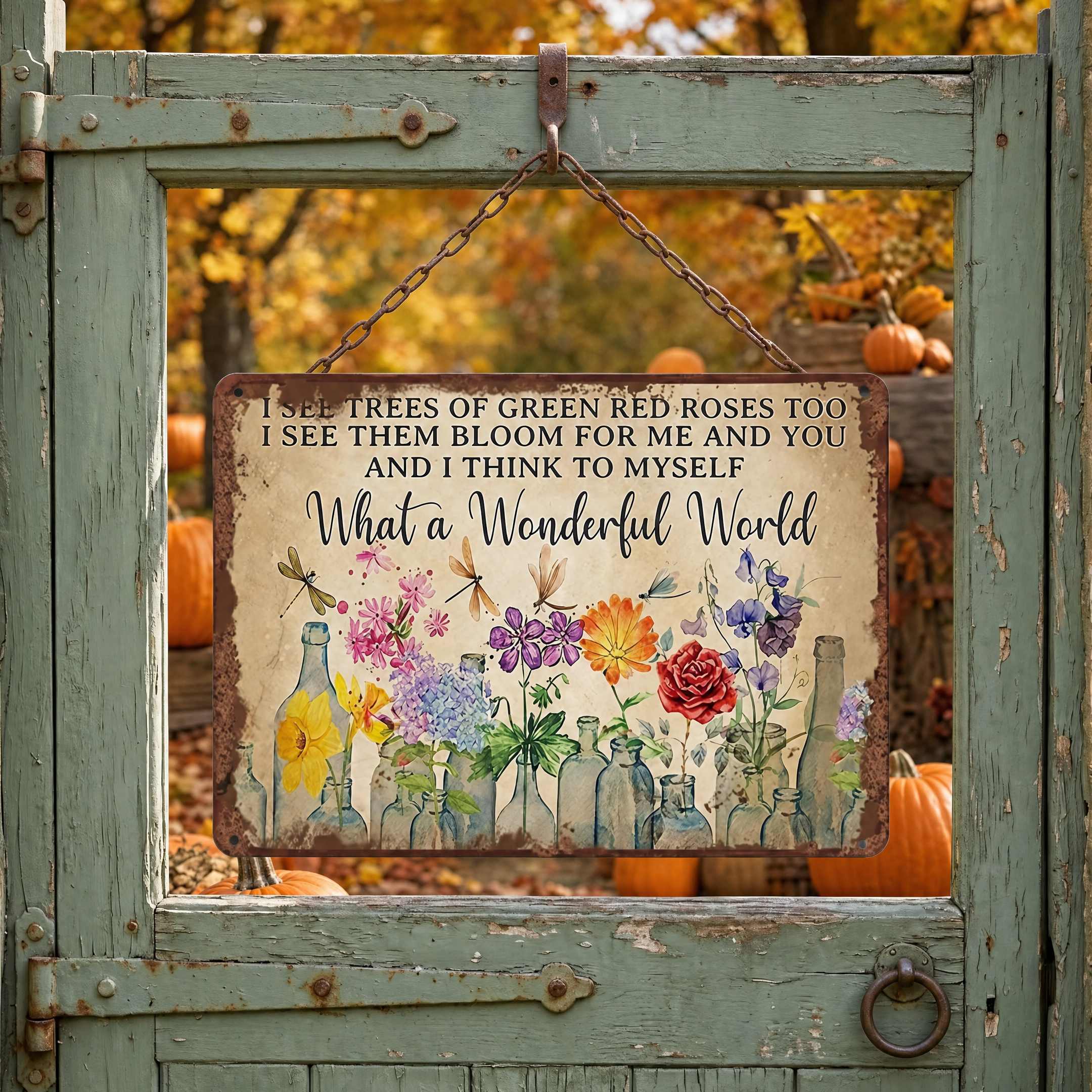 Fall Garden Sign-What a Wonderful World