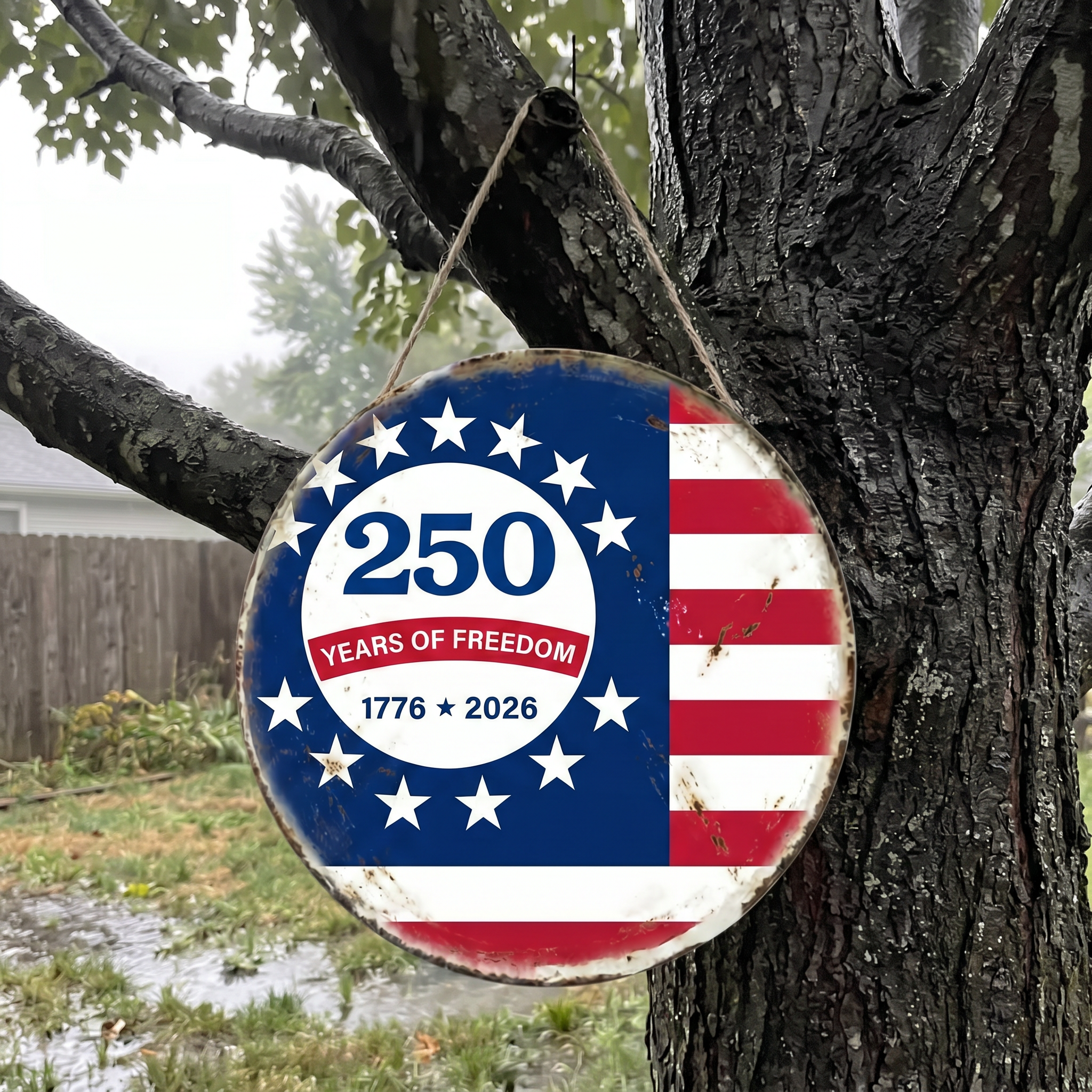 Patriotic 250th Anniversary 1776 2026 United States of Door Sign-“Years of Freedom” Door Sign