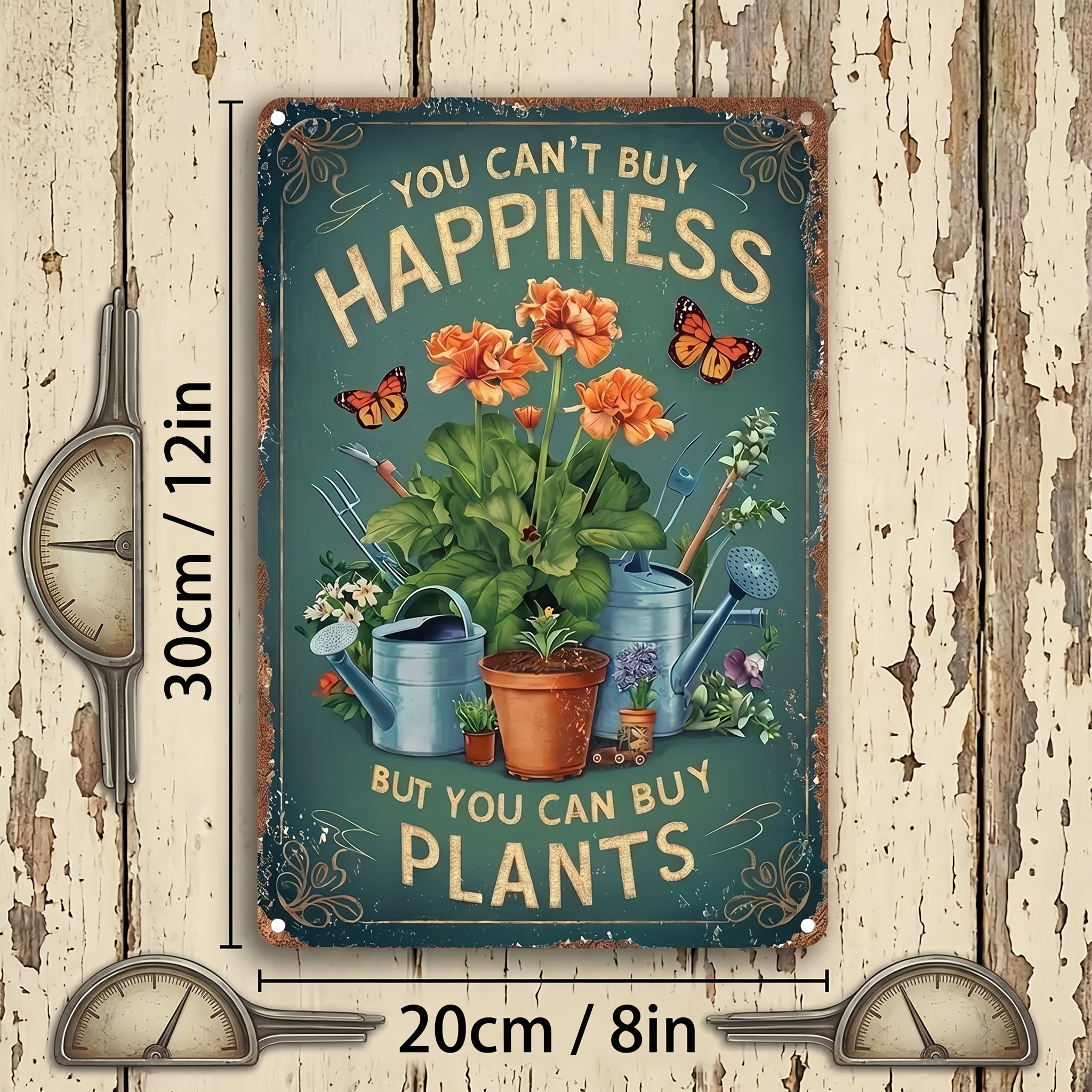 Garden Sign-You Can't Buy Happiness, But You Can Buy Plants.