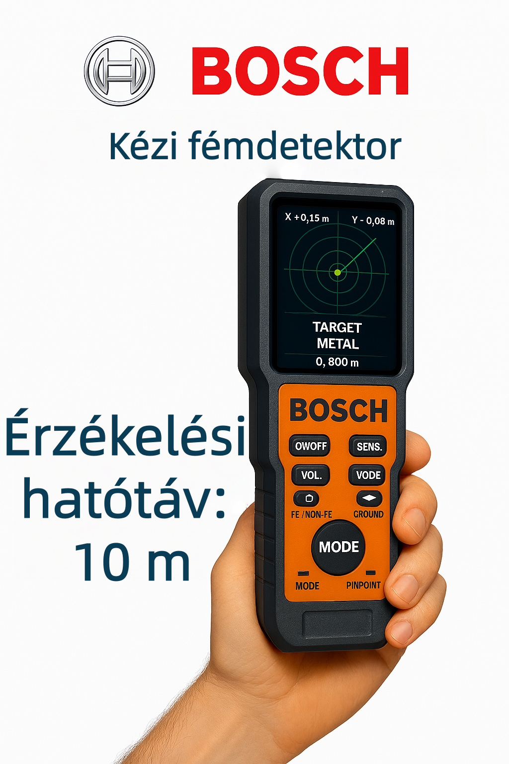 Nagy pontosságú fémdetektor BOSCH