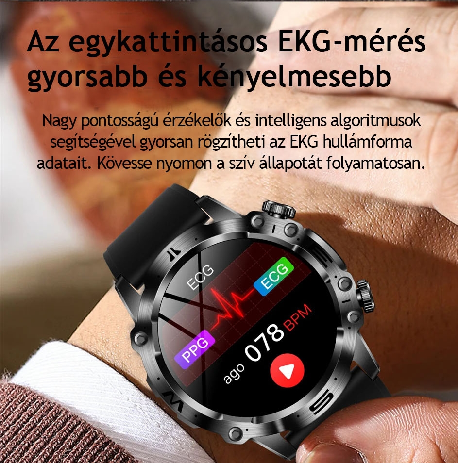 AI ORVOSI DIAGNOSZTIKÁS OKOSÓRA - 2024 ÚJ VÉRLIPIDEK, HÚGYSAV, VÉRGLUKOZ SZINT - EKG+PPG FITNESZKÖVETŐ