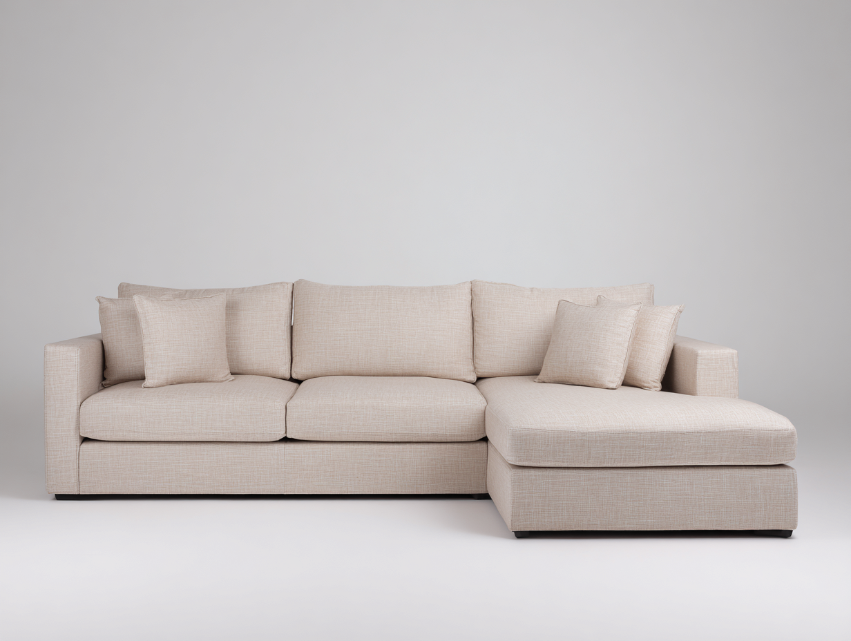 Ecksofa Stoffpolsterung 275x170x85 cm-beige-Wohnzimmer Sitzmöbel moderner Stil