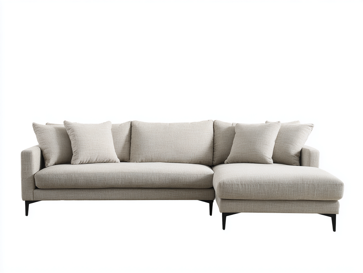 Ecksofa Stoffpolsterung 270x170x85 cm-beige-Wohnzimmer Sitzmöbel moderner Stil