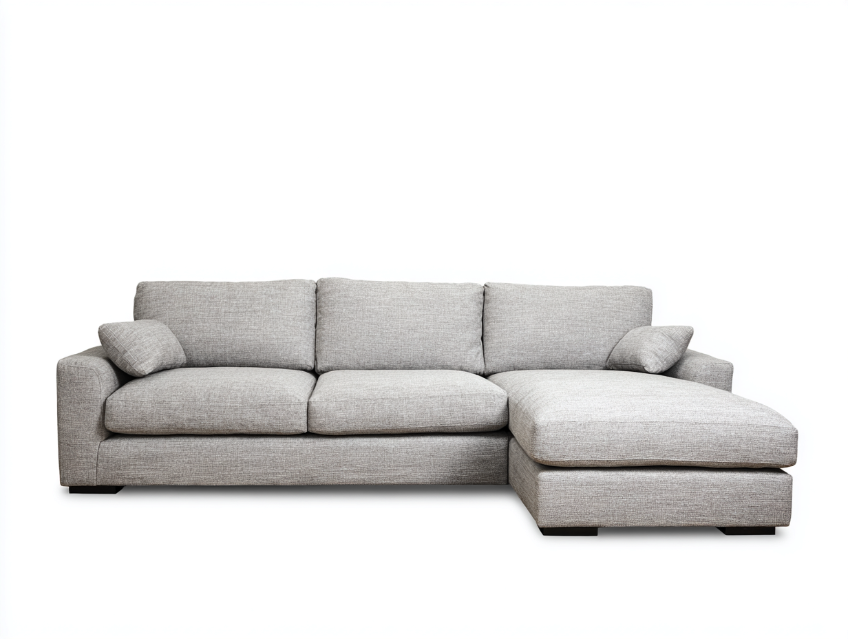 Ecksofa Stoffpolsterung 275x170x86 cm-hellgrau-Wohnzimmer Sitzmöbel moderner Stil