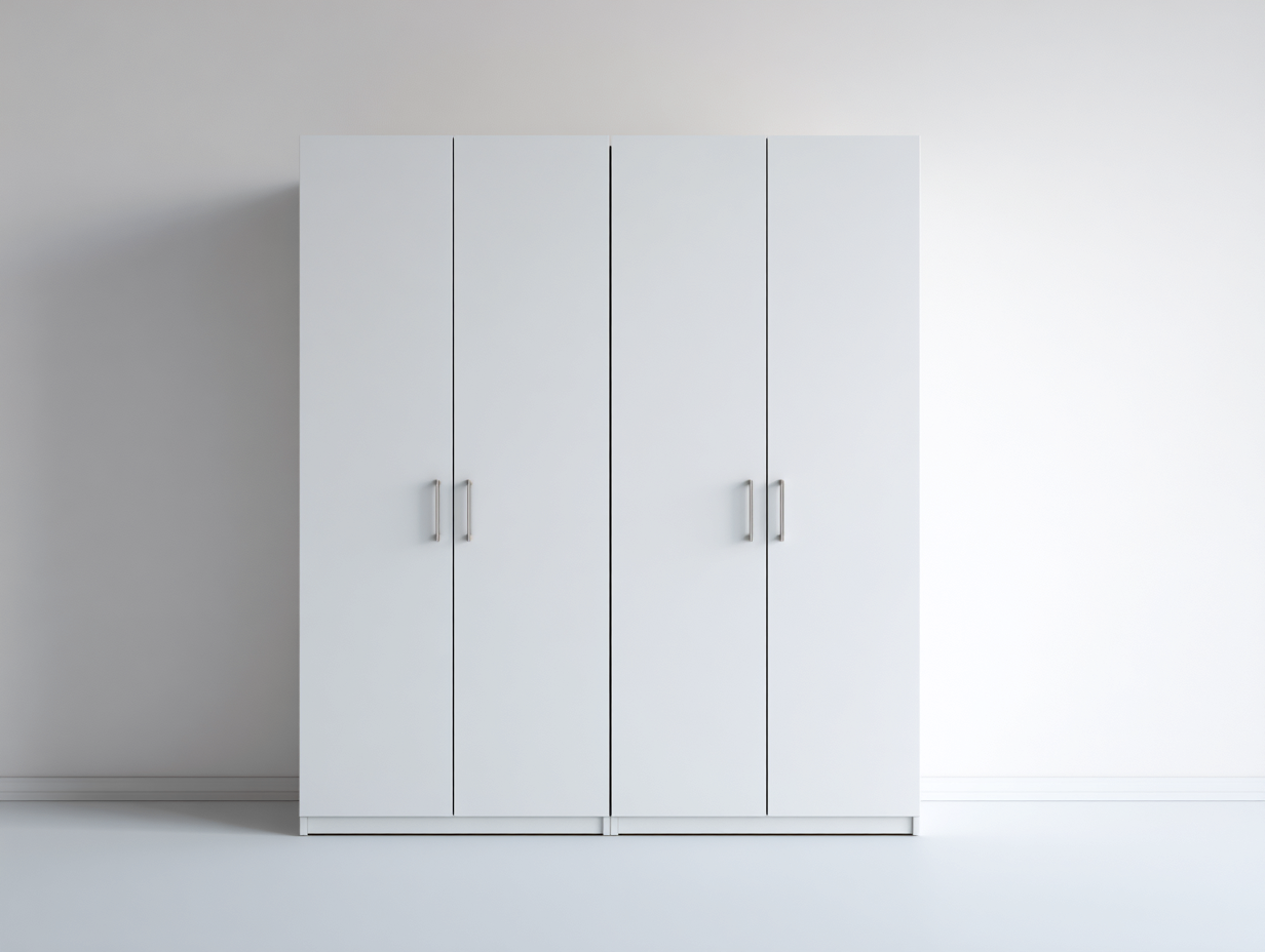 Kleiderschrank Holz 200x60x200 cm-weiß-Schlafzimmer Aufbewahrung moderner Stil