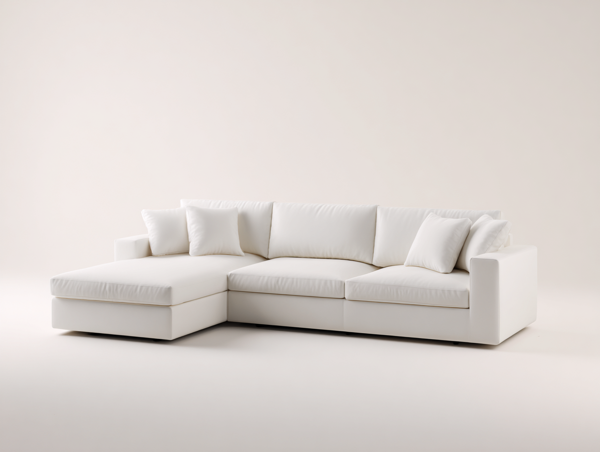 Ecksofa Stoffpolsterung 280x180x85 cm-weiß-Wohnzimmer Sitzmöbel moderner Stil