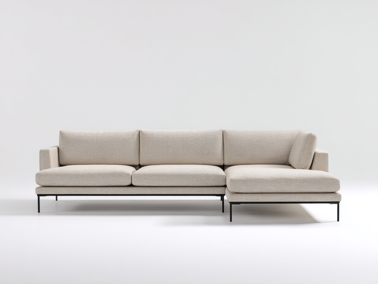 Ecksofa Stoffpolsterung 290x165x84 cm-beige-Wohnzimmer Sitzmöbel moderner Stil