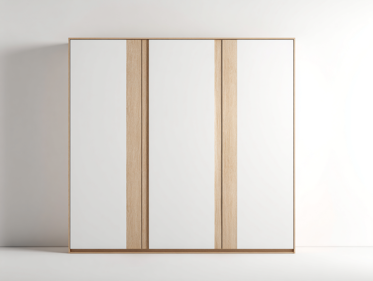 Kleiderschrank Holz 240x60x200 cm-weiß Eiche-Schlafzimmer Aufbewahrung moderner Stil