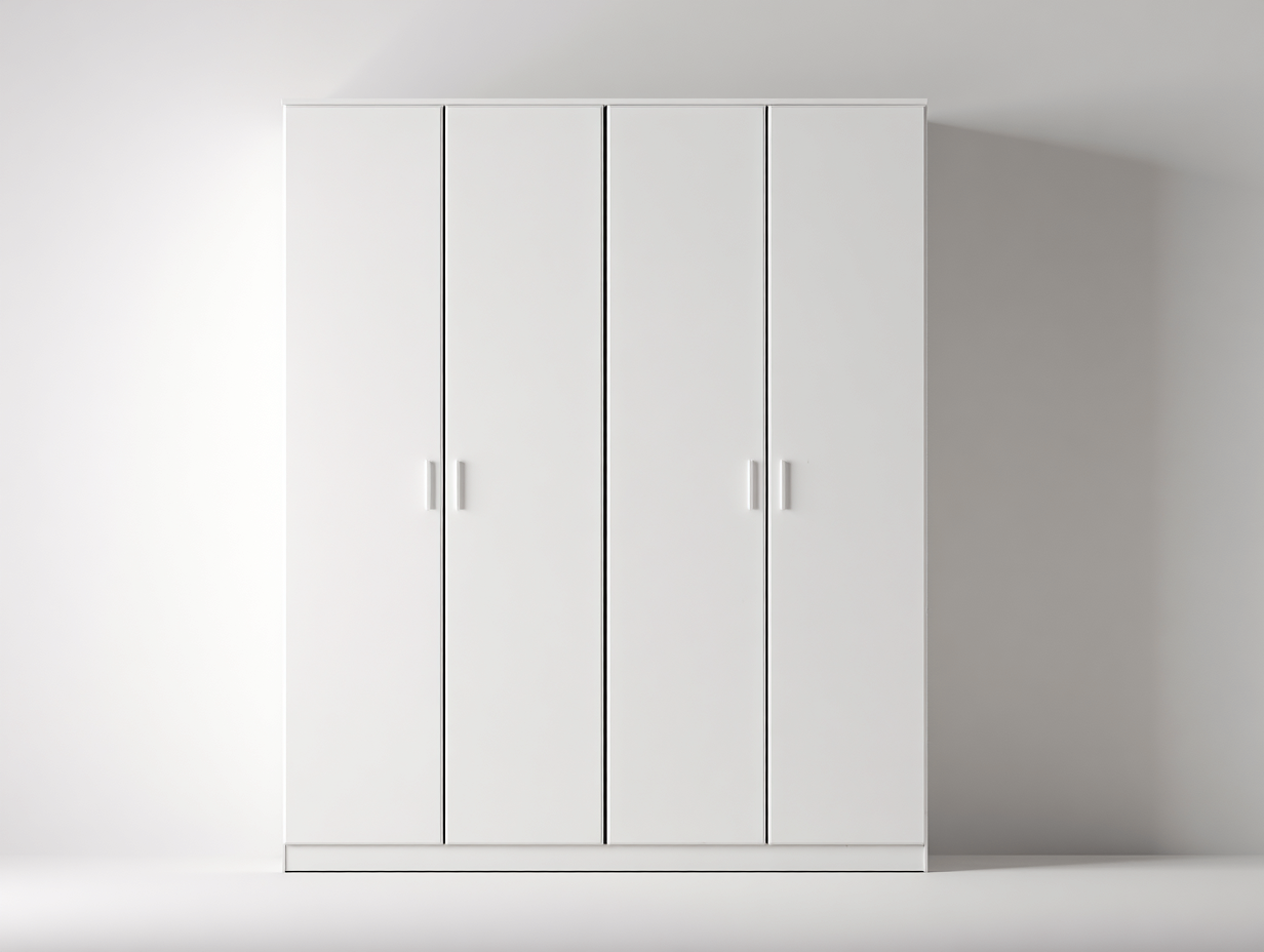 Kleiderschrank Holz 200x60x200 cm-weiß-Schlafzimmer Aufbewahrung moderner Stil