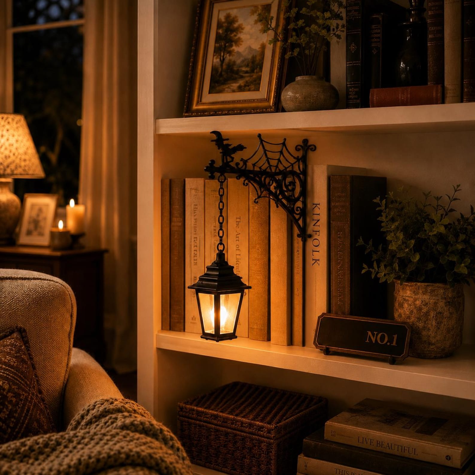 🕯️ Halloween Early Access 65% OFF – Vintage Gothic Bookend Lamp | Warm LED Shelf Light 📚👻