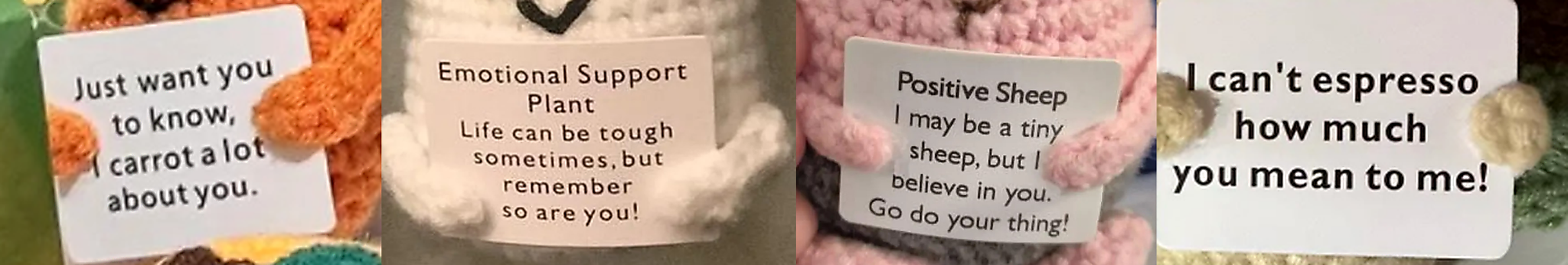 Heartwarming messages from the crochet friends