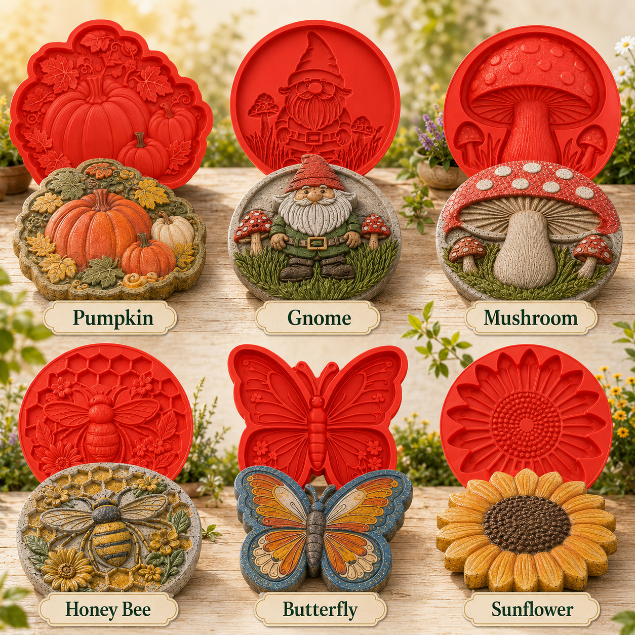 💥 60% OFF TODAY – 🌼 Reusable Garden Art Mold | Create Beautiful DIY Stepping Stones