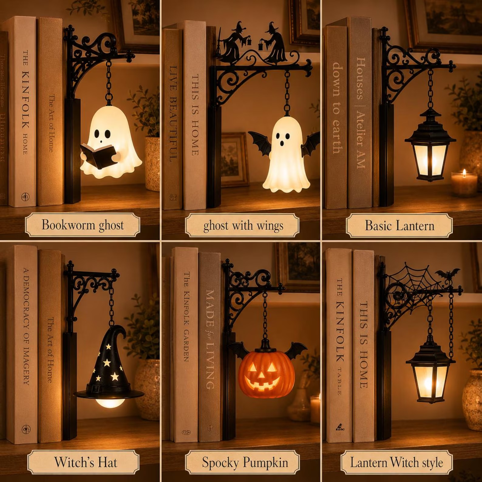 🕯️ Halloween Early Access 65% OFF – Vintage Gothic Bookend Lamp | Warm LED Shelf Light 📚👻