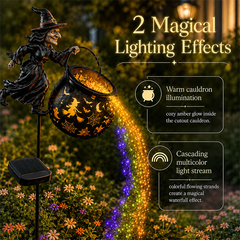 🎉 Save 60% Today🧙‍♀️Halloween Witch Cauldron Solar-powered Garden Light