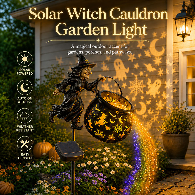 🎉 Save 60% Today🧙‍♀️Halloween Witch Cauldron Solar-powered Garden Light
