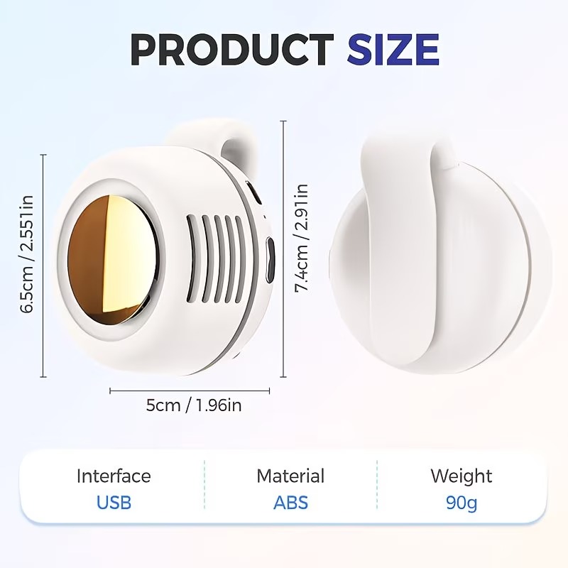Mini Clip-On Portable Fan Size