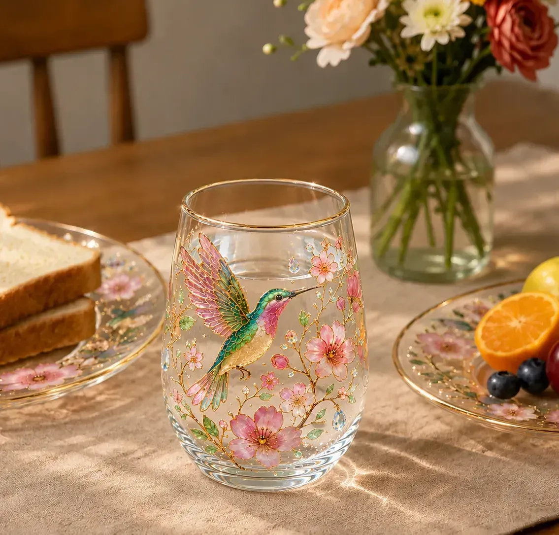 🌸 Limited Edition 2026 Humming bird Morning Bliss Glass Cup☕
