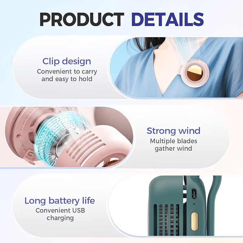 🔥 60% OFF|Summer Sale🧊  Mini Clip-On Portable Fan
