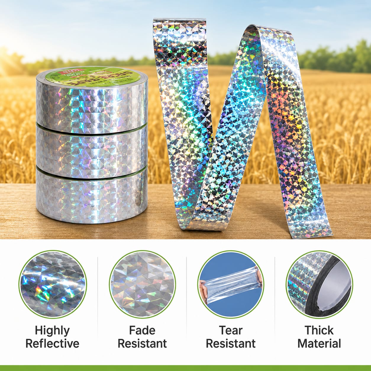 60% OFF🔥🐦‍⬛2026 Upgraded Long-Lasting Holographic Bird Deterrent Tape | 4-6 Months Effectiveness