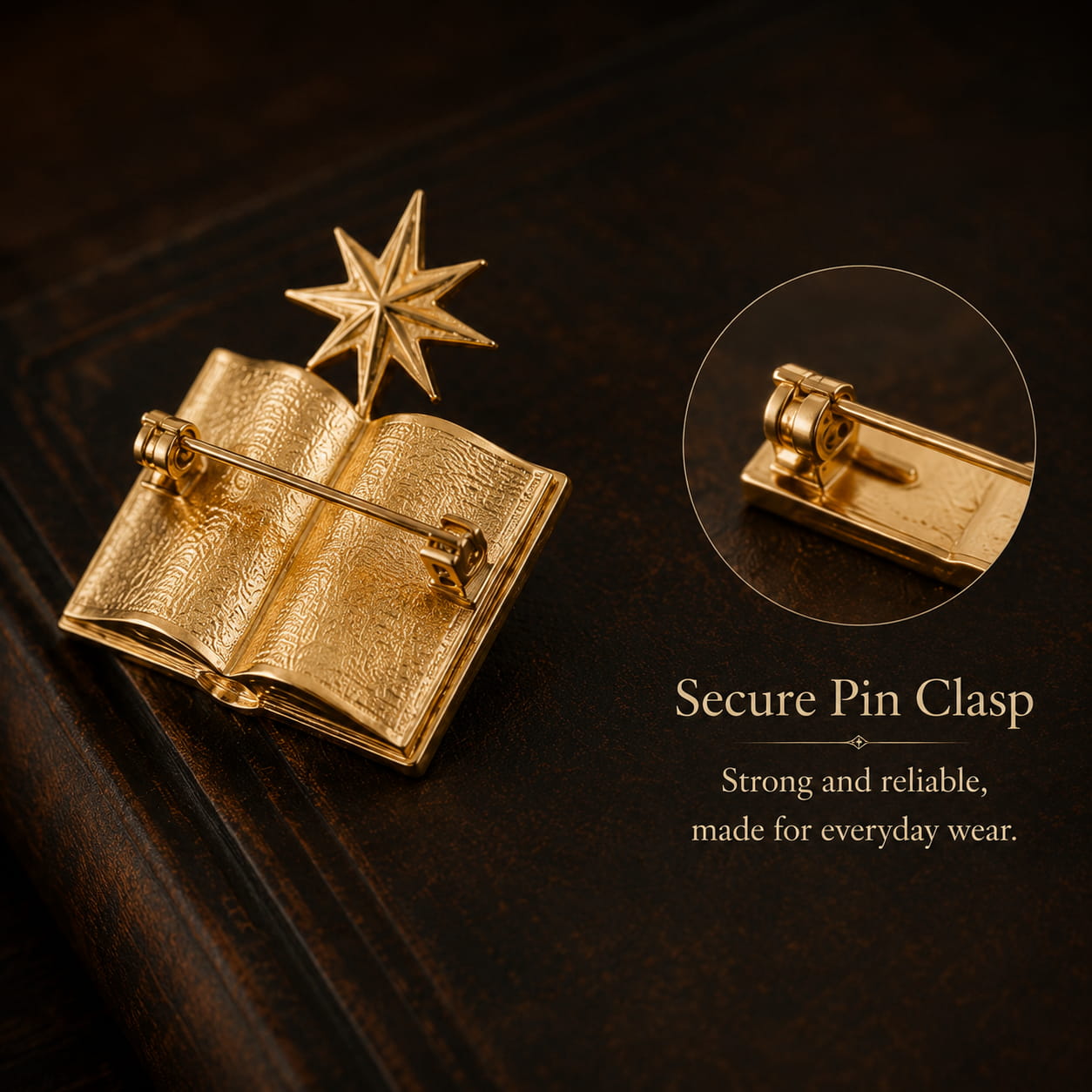 💎Limited Time 70% OFF – Celestial Magic Book Brooch – ⭐Vintage Gemstone Star Pin