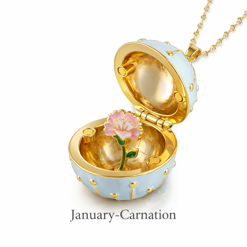 50% OFF 🔥 Twelve Blooms™ Birth Flower Enamel Locket Necklace 🌸