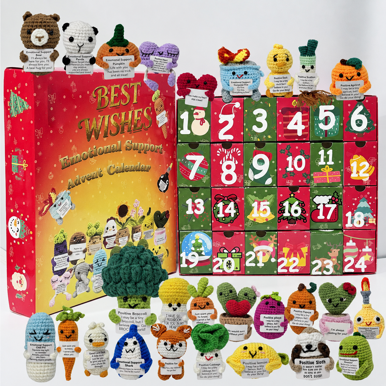 24-day Christmas countdown calendar with numbered boxes